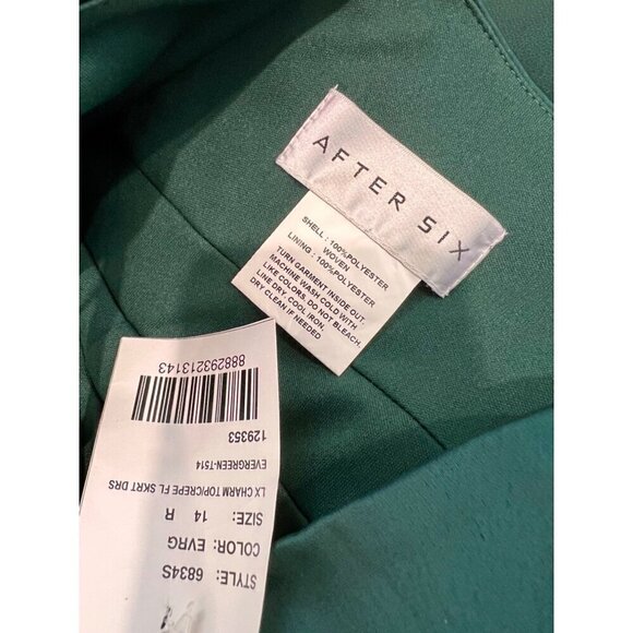 New AFTER SIX Size 14-R High-Neck Open-Back Maxi Dress With Scarf Tie *Defect* - Picture 3 of 12